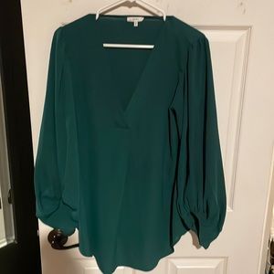 Green Long Sleeve Blouse - Size L